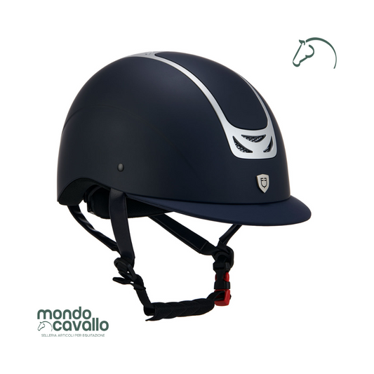 Casco marca Equestro blu e grigio