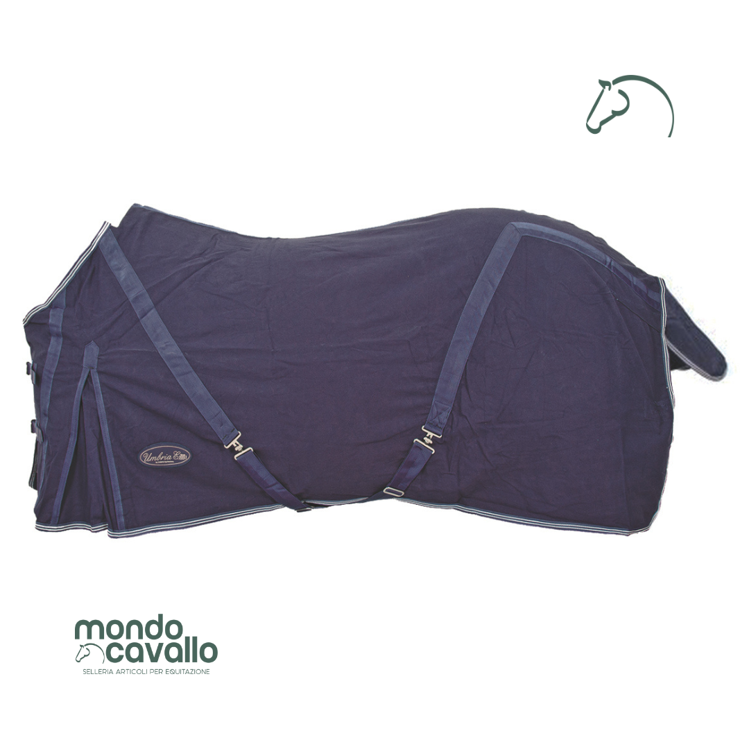 Coperta per cavalli in cotone colore blu modello malaga