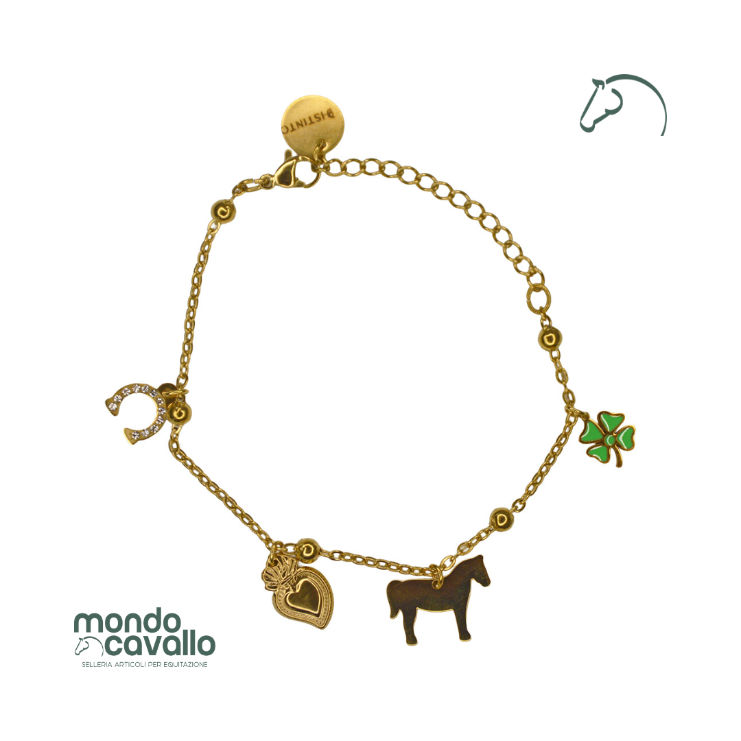 Bracciale in color oro modello amuleto portafortuna marca distinto