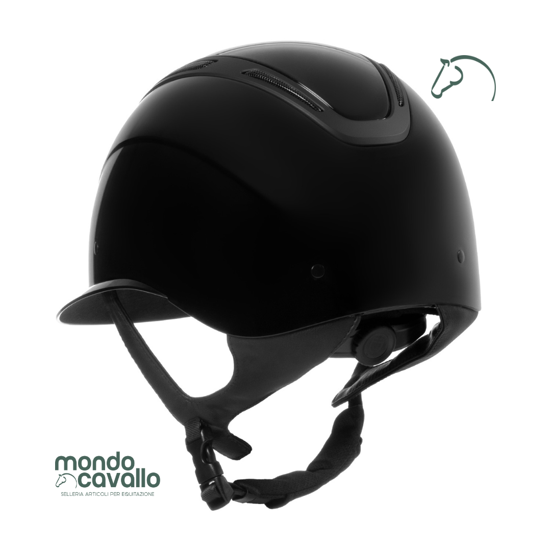 Cap Equestro nuovo modello lucido con rotella e visiera larga