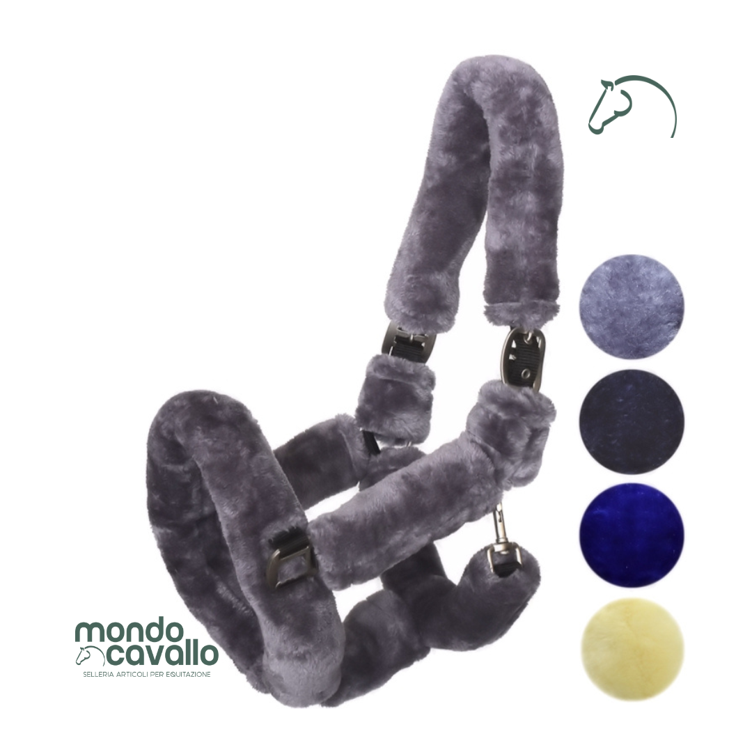 Cavezza in nylon ricoperta con agnellino sintetico