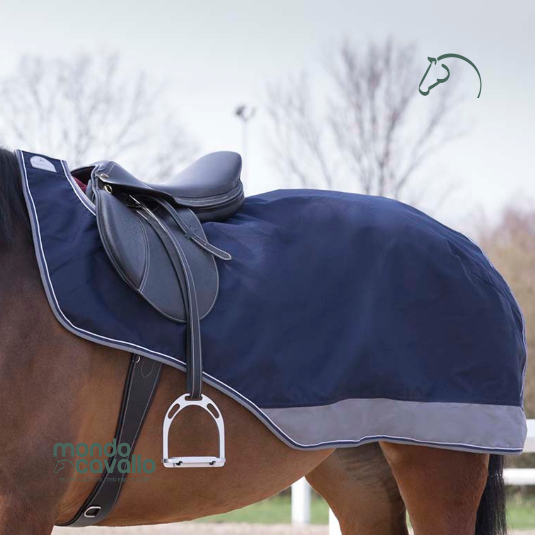 Coprireni impermeabile per cavallo colore blu