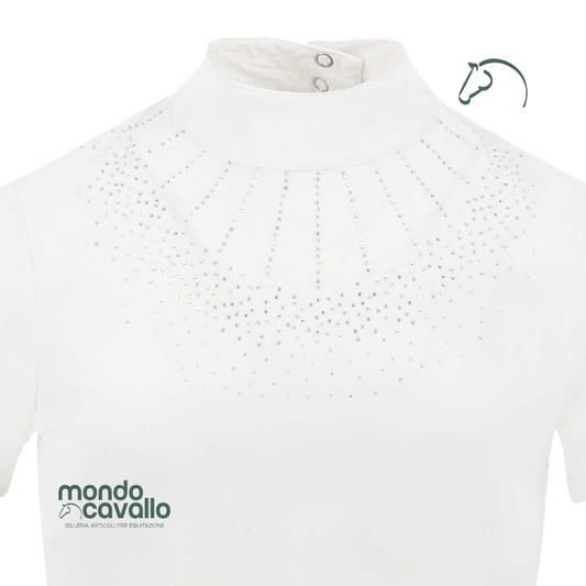 Coreana con dettaglio strass manica corta marca equitheme