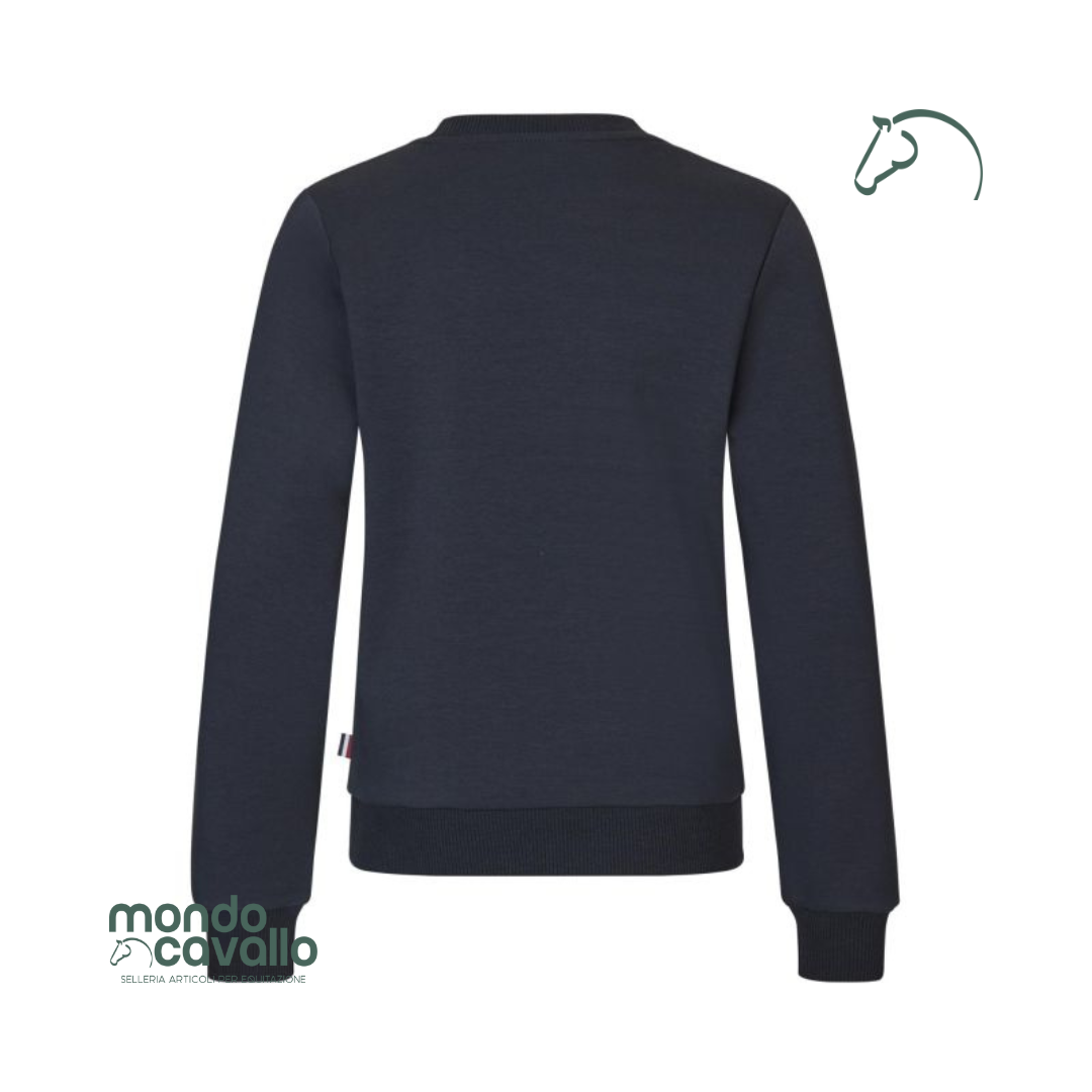 Felpa da bambino in cotone morbido girocollo colore blu navy