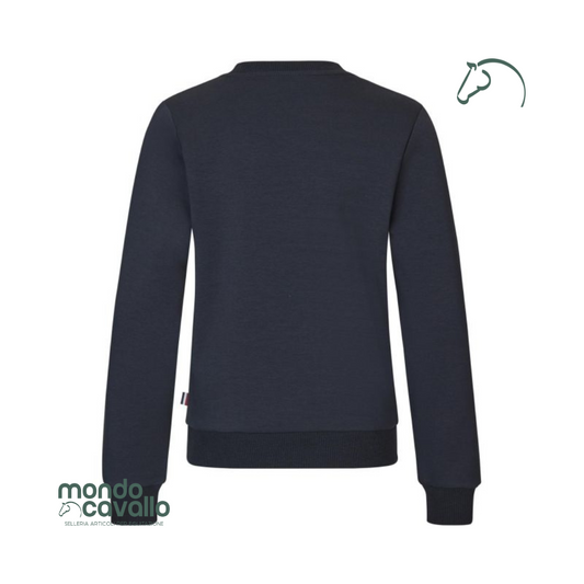 Felpa da bambino in cotone morbido girocollo colore blu navy