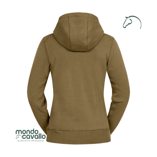 Felpa con cappuccio e scritta RIO con glitter