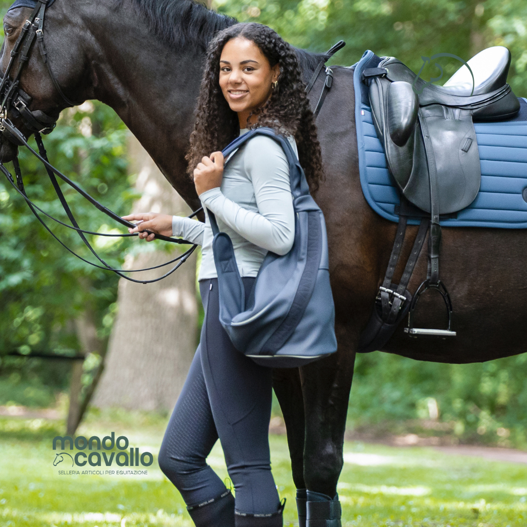 Borsa porta casco in tessuto tecnico colore blu marca kingsland