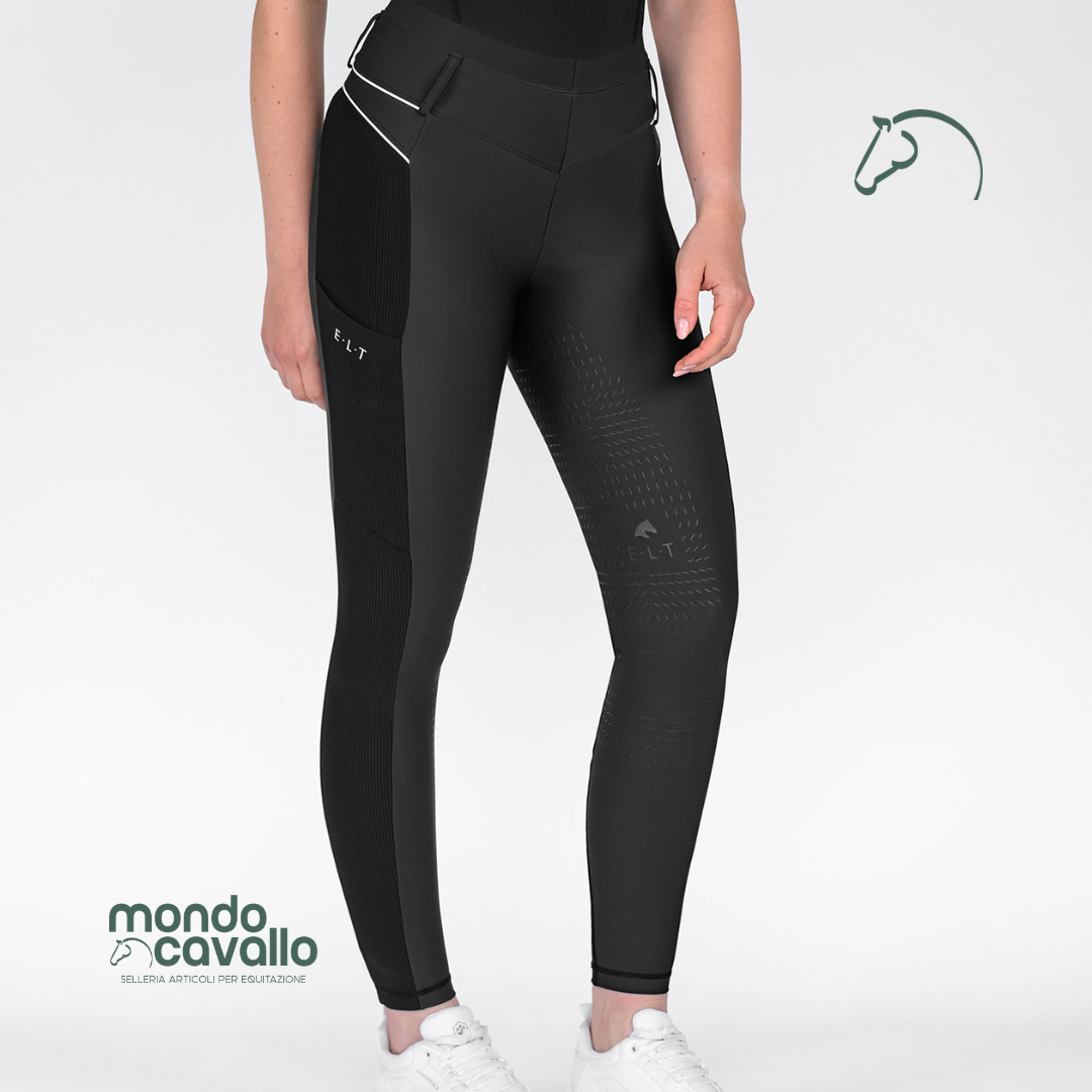 Leggings ELT modello susann con passanti e grip in silicone