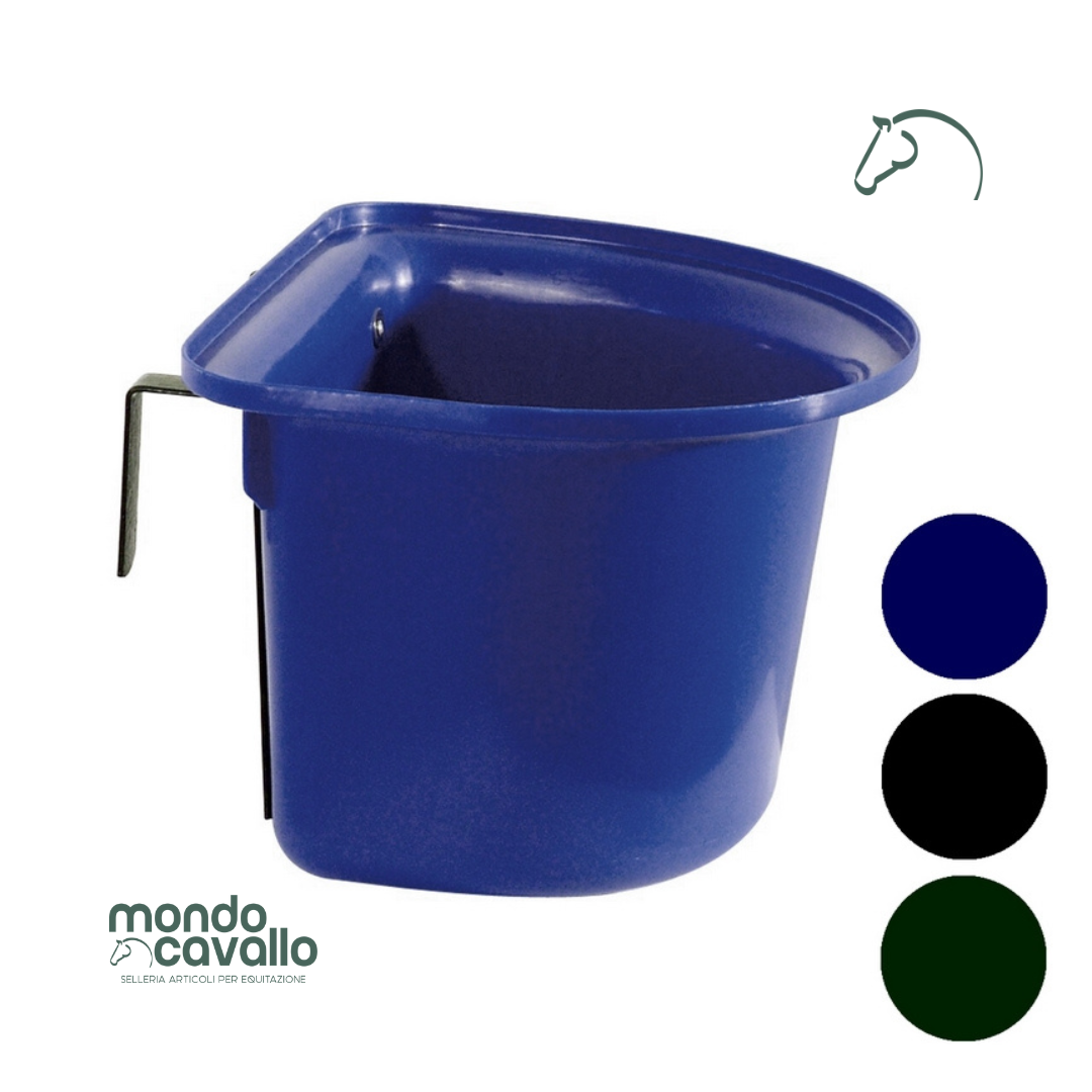 Mangiatoia in plastica da box portatile con zanche in metallo