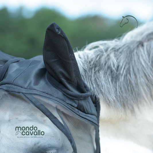 Maschera antimosche busse con rete e lycra