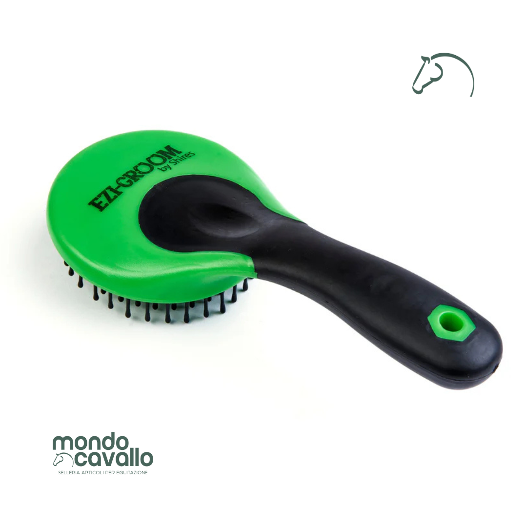 Spazzola per coda e criniera con manico in gomma