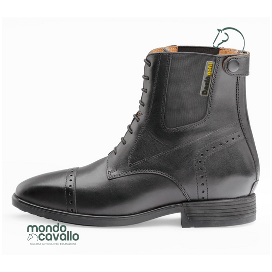 Stivaletti daslo gold in pelle con lacci e zip posteriore