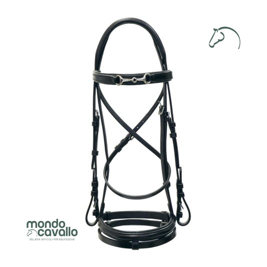 Testiera con morso Nichelato e redini in cuoio marca sartore