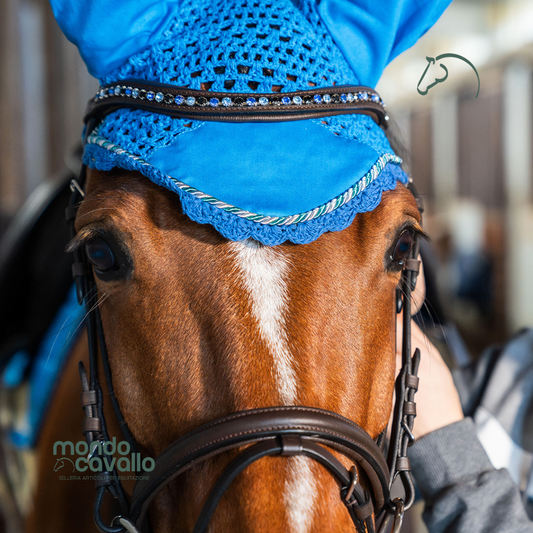 Testiera Winner con cristalli già compresa di redini in gomma