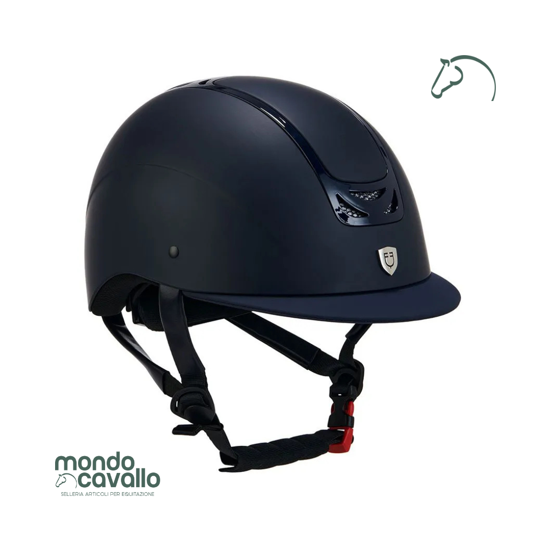 Casco marca Equestro colore blu