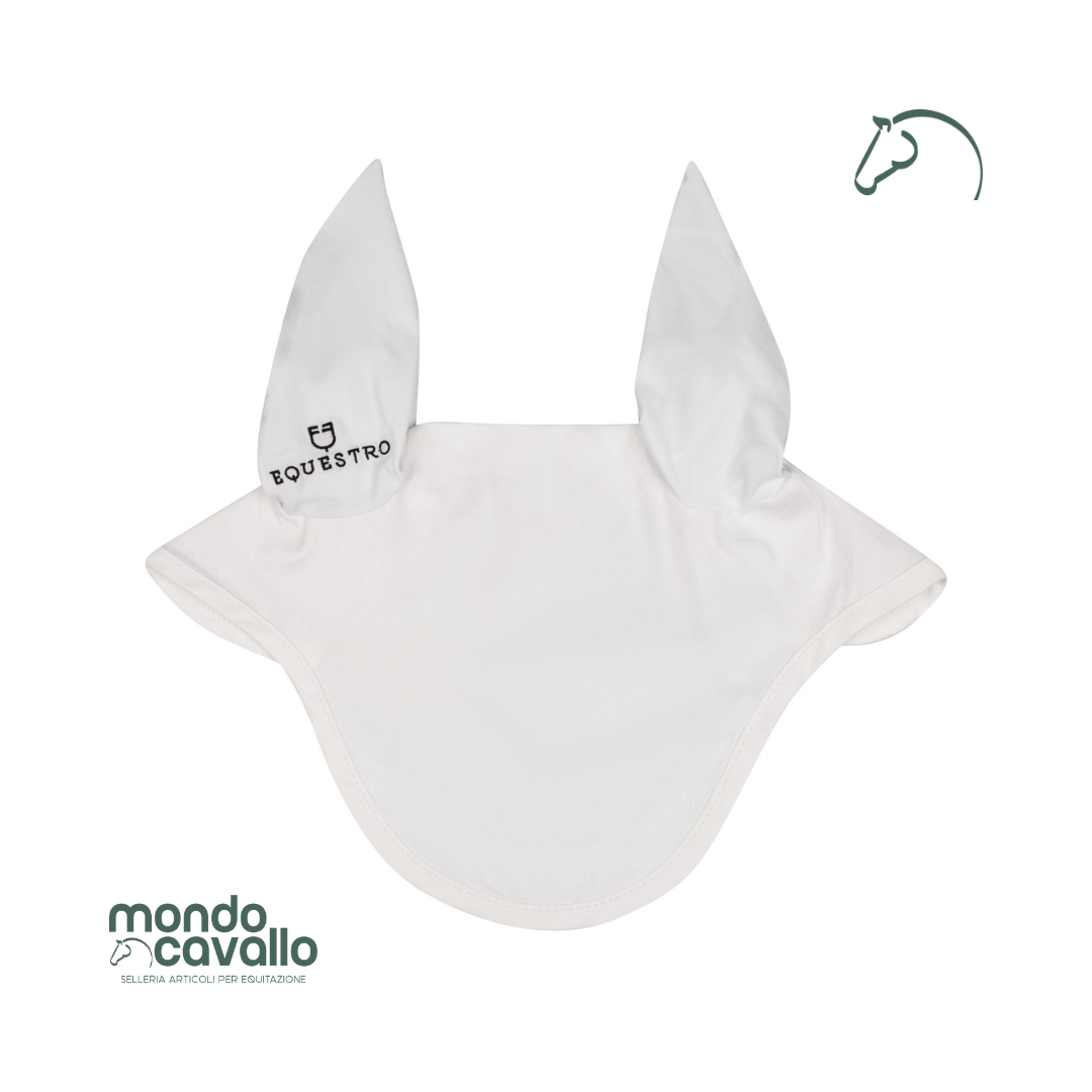 Cuffia marca Equestro modello basico in cotone con orecchie elasticizzate
