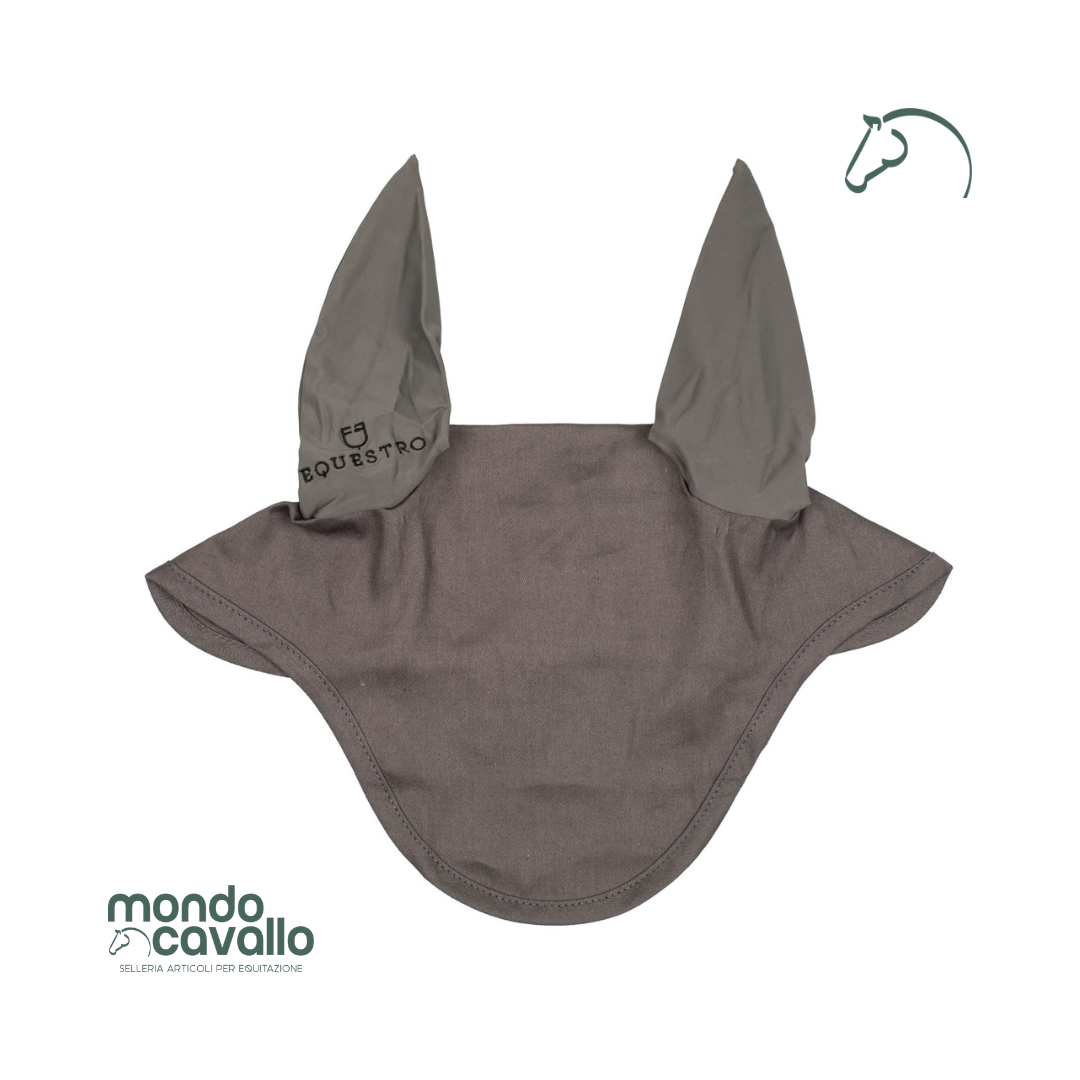 Cuffia marca Equestro modello basico in cotone con orecchie elasticizzate