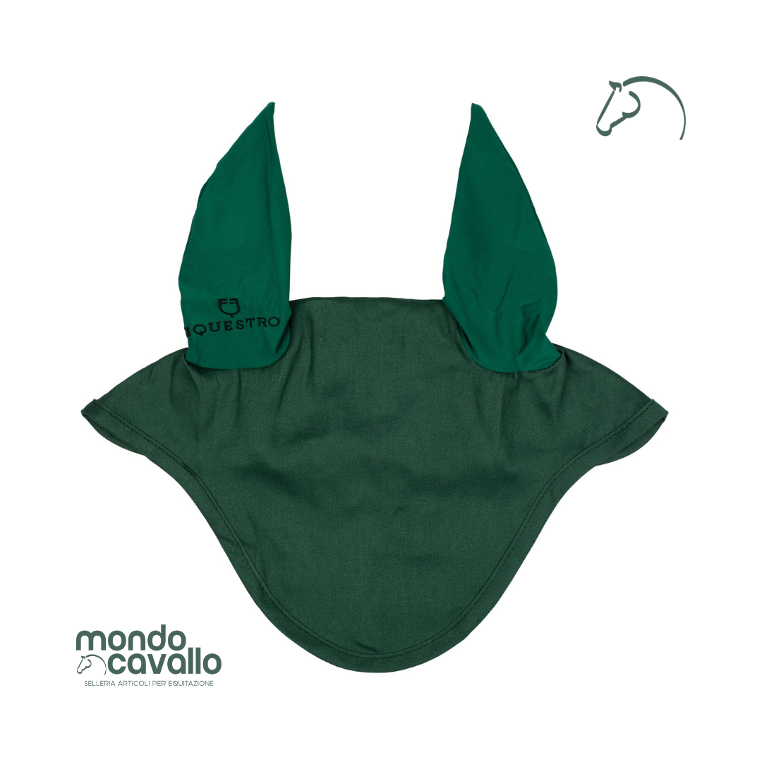 Cuffia marca Equestro modello basico in cotone con orecchie elasticizzate