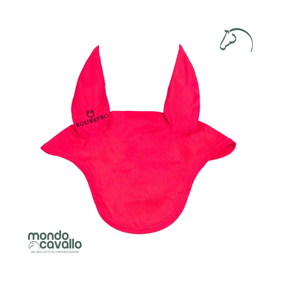 Cuffia marca Equestro modello basico in cotone con orecchie elasticizzate