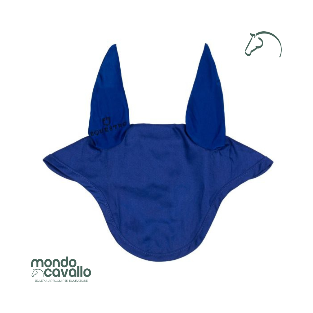 Cuffia marca Equestro modello basico in cotone con orecchie elasticizzate