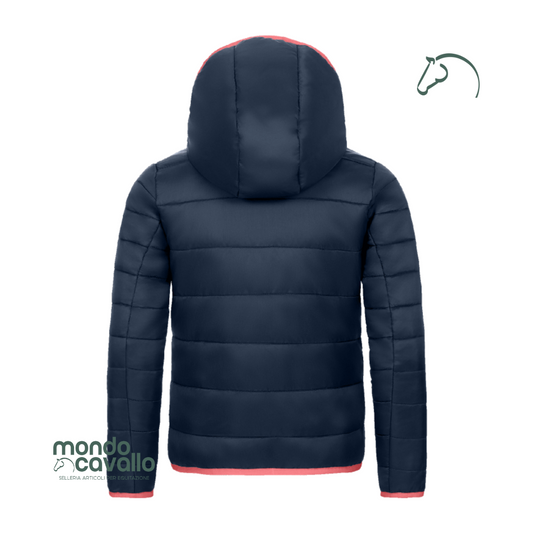 Giacca da bambina imbottita con cappuccio staccabile marca ELT colore blu