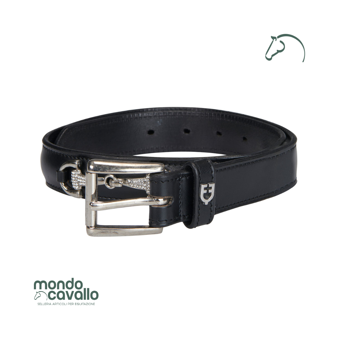 CINTURA IN CUOIO CON FILETTI STRASS