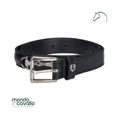 CINTURA IN CUOIO CON FILETTI STRASS