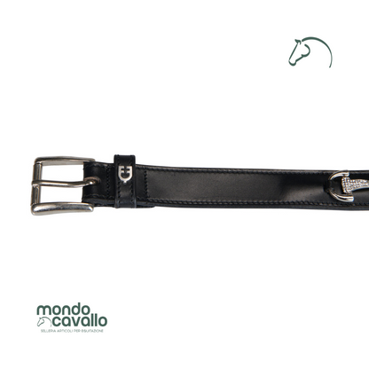 CINTURA IN CUOIO CON FILETTI STRASS