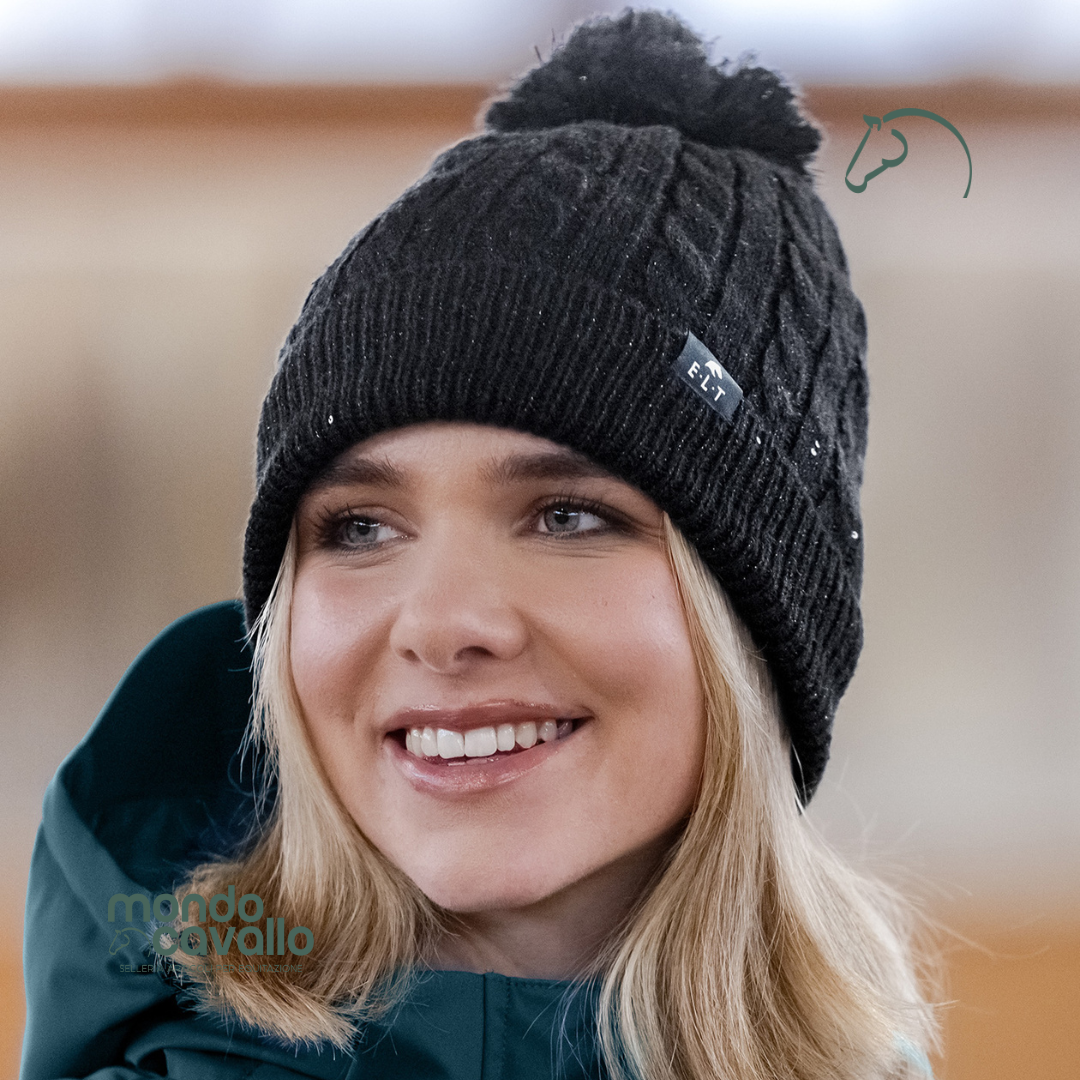 Berretto Rafaela invernale azzurro e nero marca Waldhausen