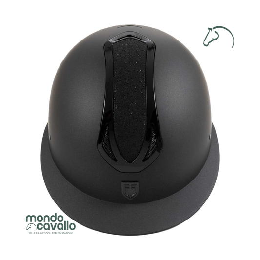 Casco Azael visiera larga e strass con rotella posteriore