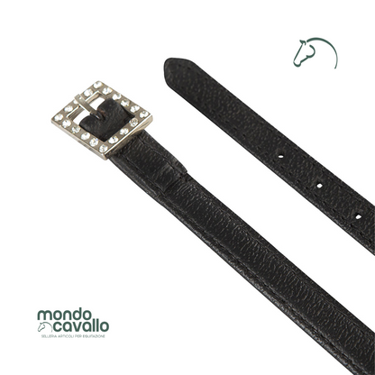 Cinturini per speroni in cuoio con fibbia strass