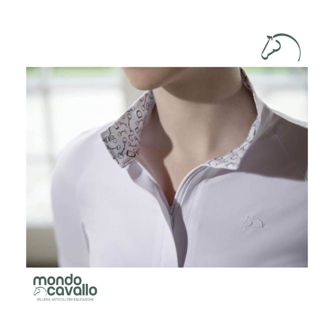 Corena da concorso bianca con decorazione filetti