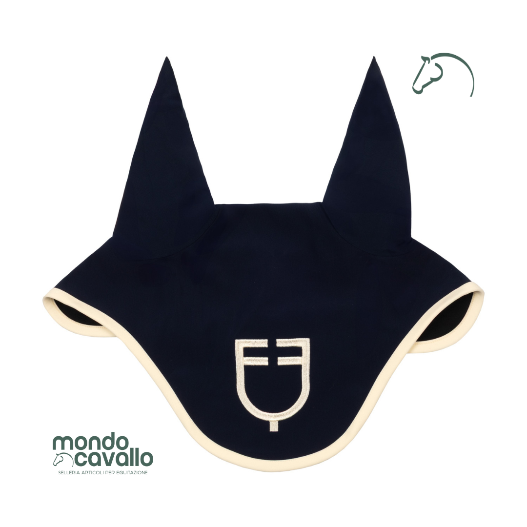 cuffia in tessuto tecnico con logo frontale ricamato