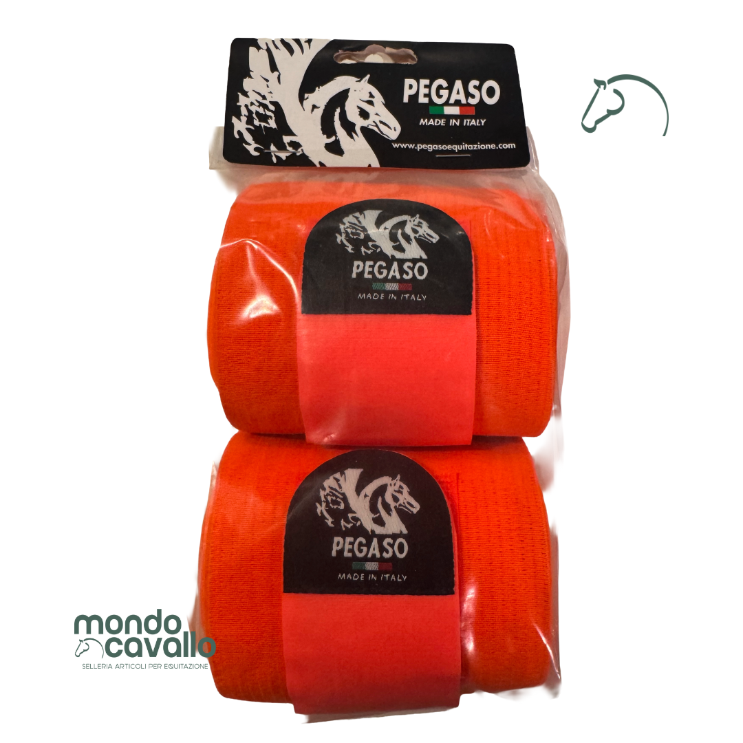 Fasce in pile ed elastico marca pegaso colori fluo