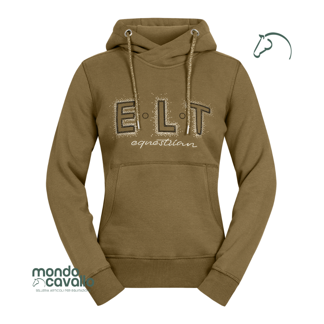 Felpa con cappuccio e scritta RIO con glitter 