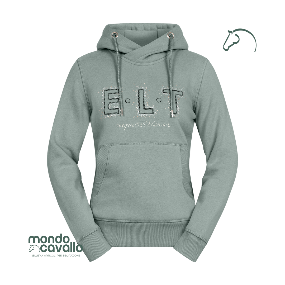 Felpa con cappuccio e scritta RIO con glitter 