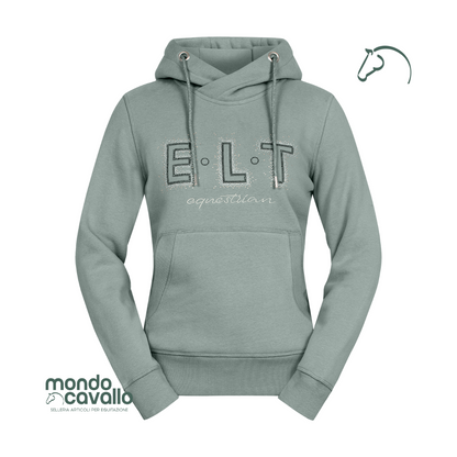 Felpa con cappuccio e scritta RIO con glitter 