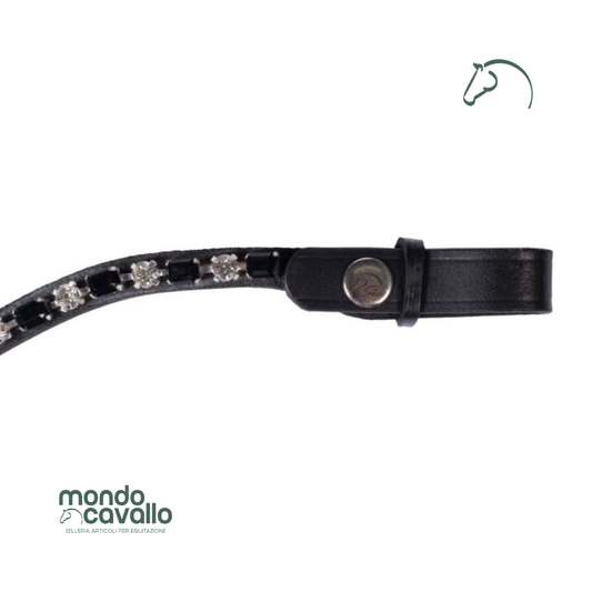 Frontalino HKM forma a U pietre bianche e nere