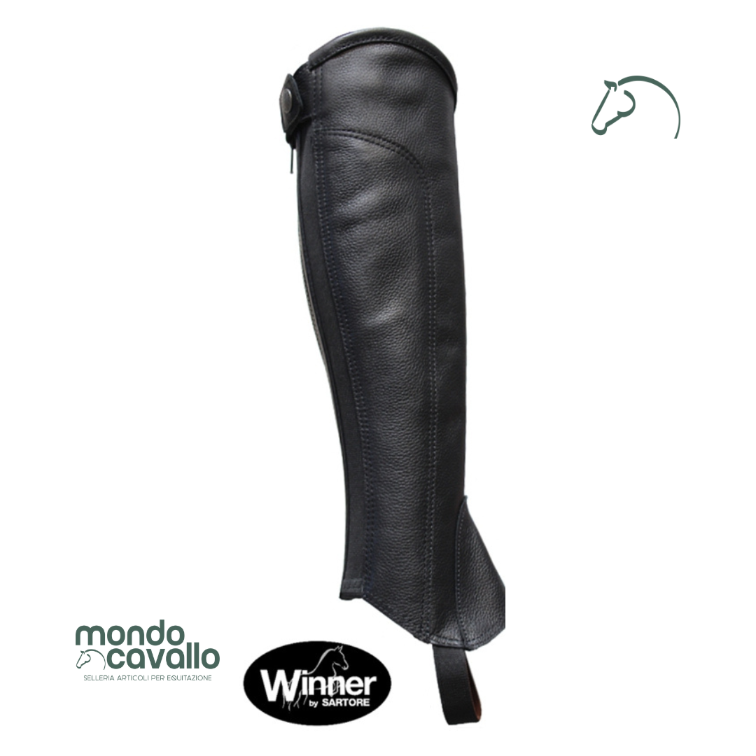 Ghette in pelle cinghialata da bambino marchio winner colore nero