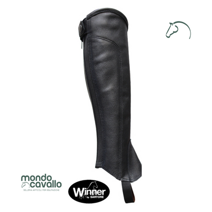 Ghette in pelle cinghialata da bambino marchio winner colore nero