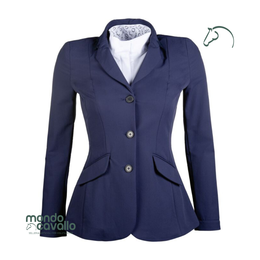 Giacca concorso donna blu HKM con colletti intercambiabili