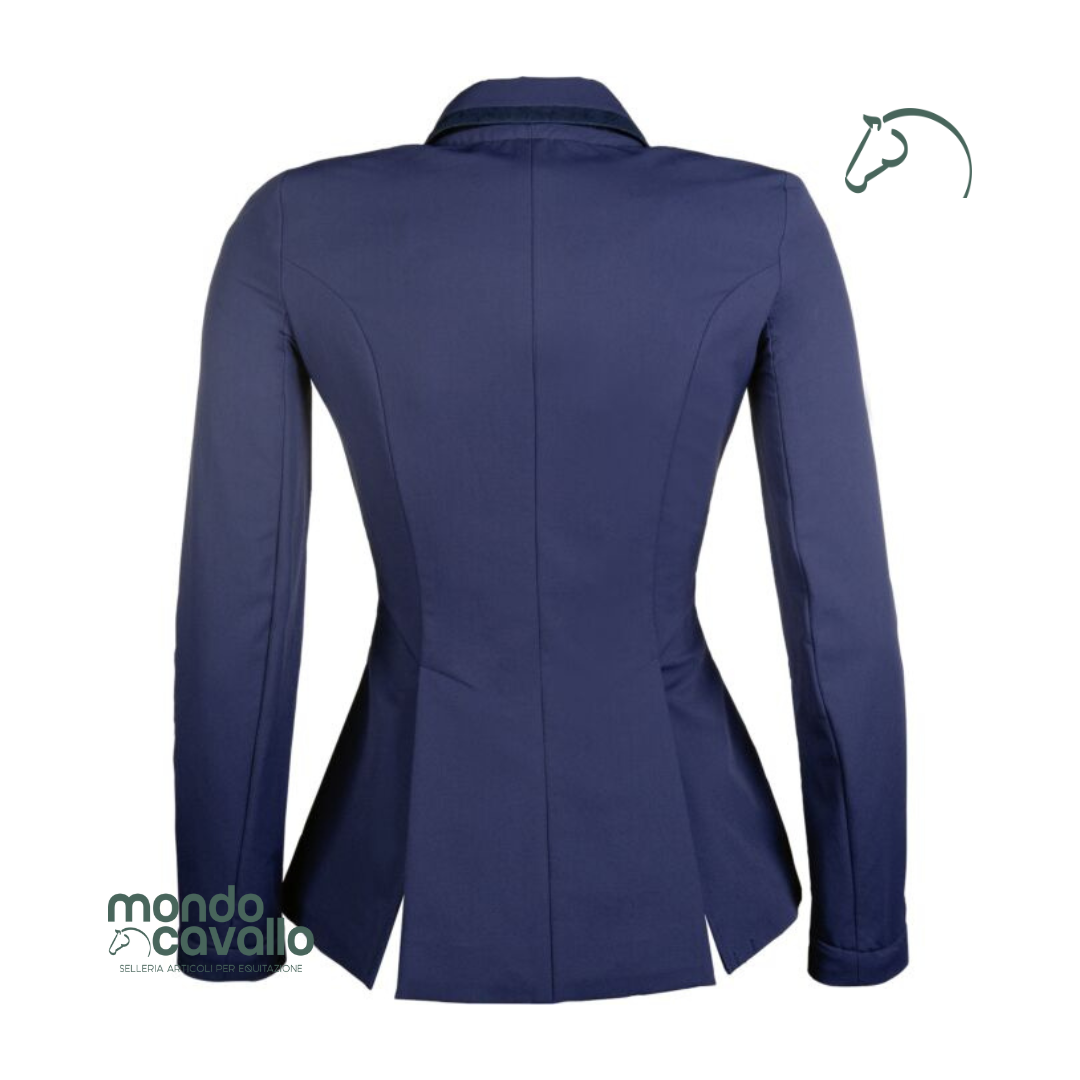 Giacca concorso donna blu HKM con colletti intercambiabili