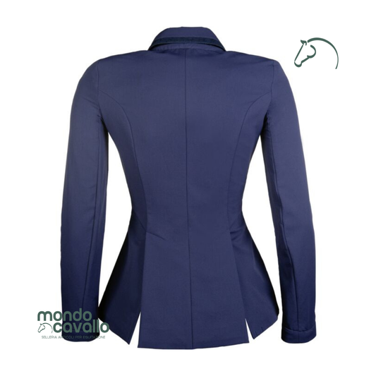 Giacca concorso donna blu HKM con colletti intercambiabili
