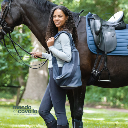 Borsa porta casco in tessuto tecnico colore blu marca kingsland