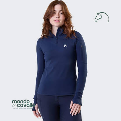 Maglia termica horseware con zip 1/4