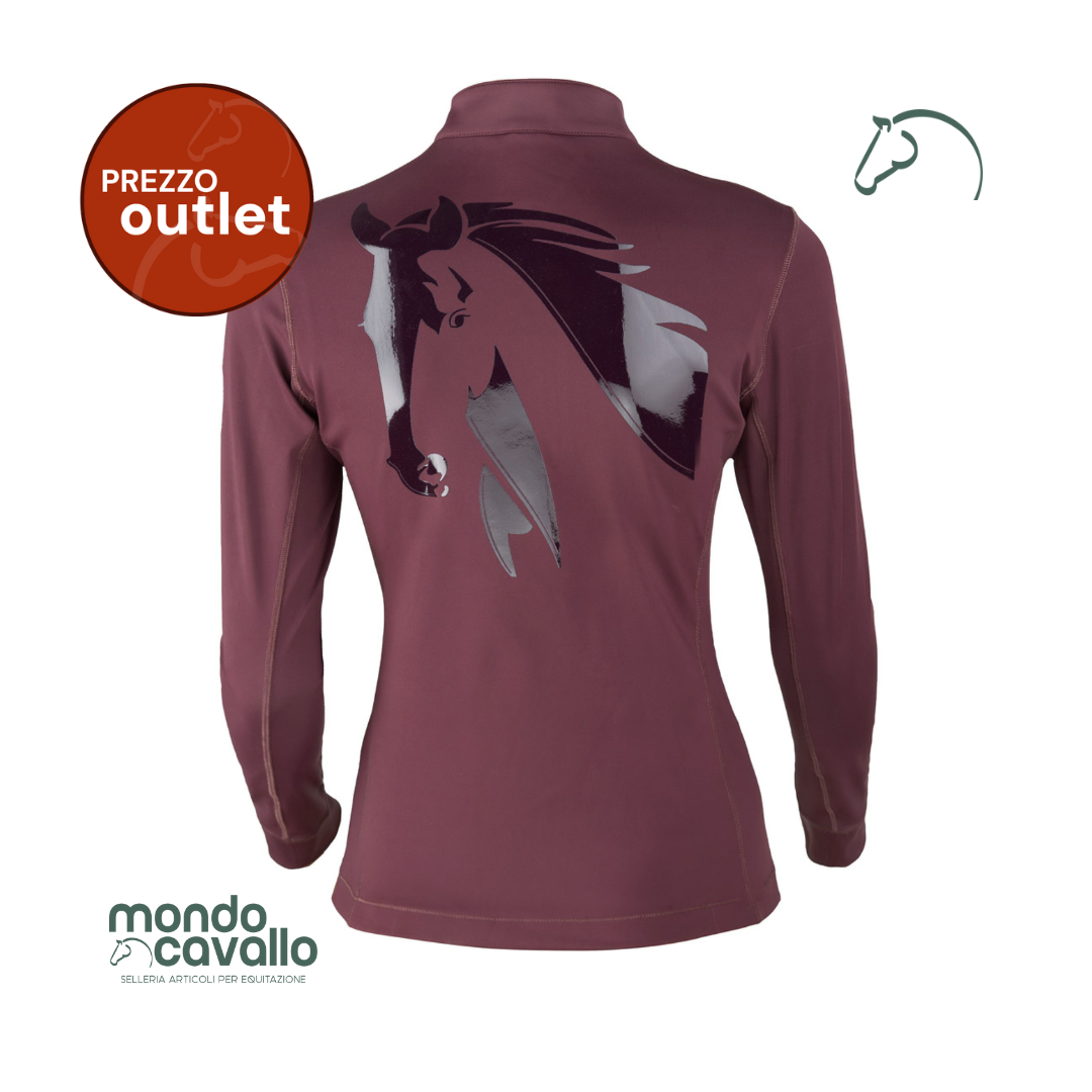 Maglia tecnica modello Agatea con cavallo sulla schiena in silicone