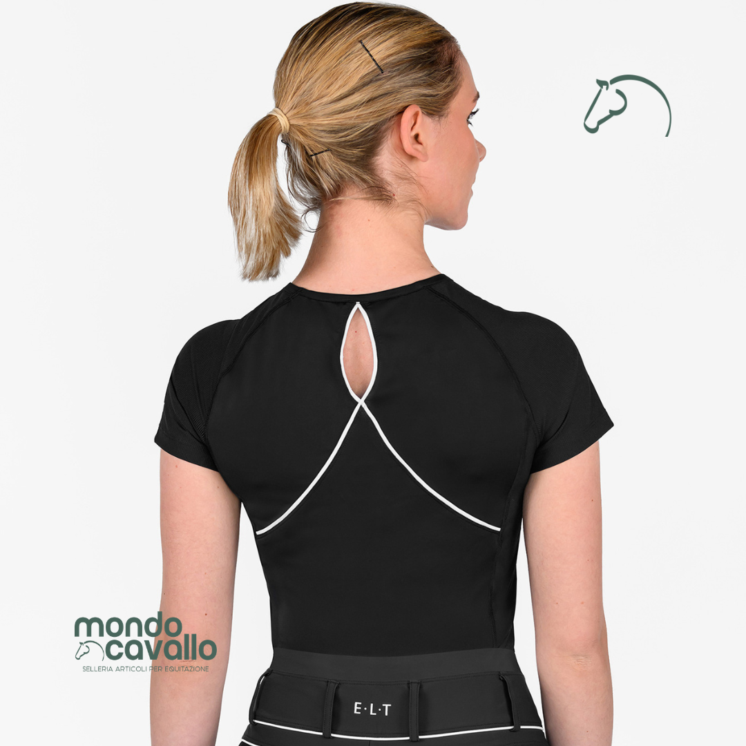 Maglia t-shirt springfield nera in tessuto tecnico marca ELT