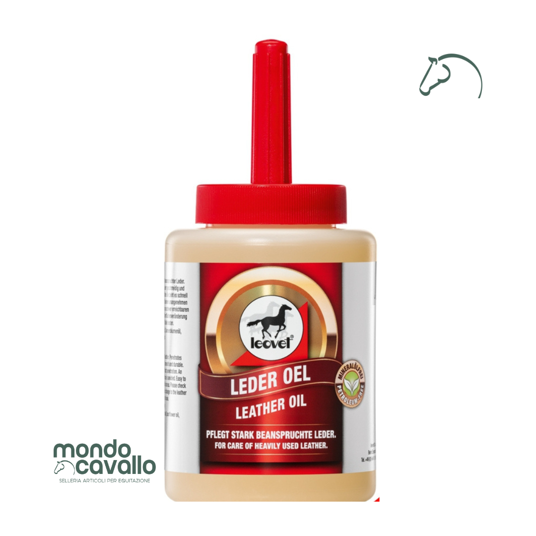 Olio per cuoio leovet con pennello