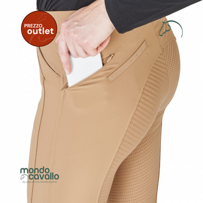 Pantaloni Zaya marca busse con full grip colore beige scuro angolo outlet