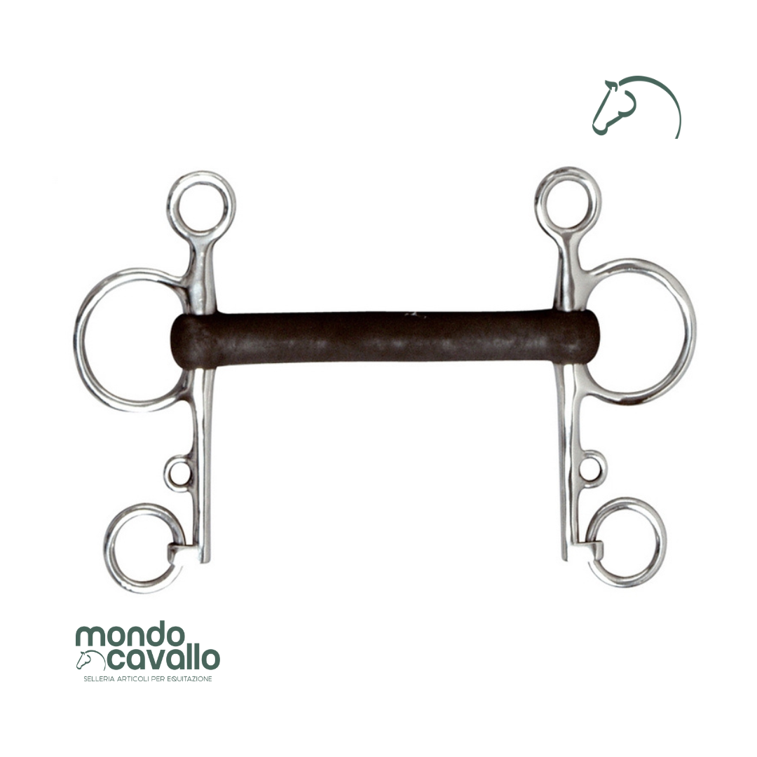 Pelham in gomma flessibile e inox con chiamata da 140mm